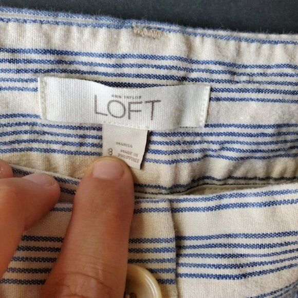 Loft Striped Ankle Cut Pants - Picture 2 of 9